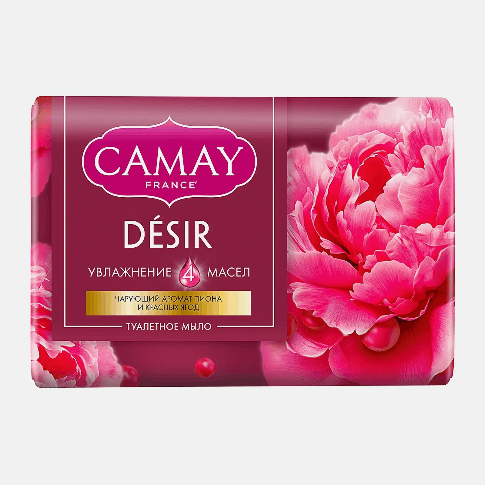 Мыло для рук Camay Desir пион и красные ягоды 85г Мыло для рук Camay Desir пион и красные ягоды 85г