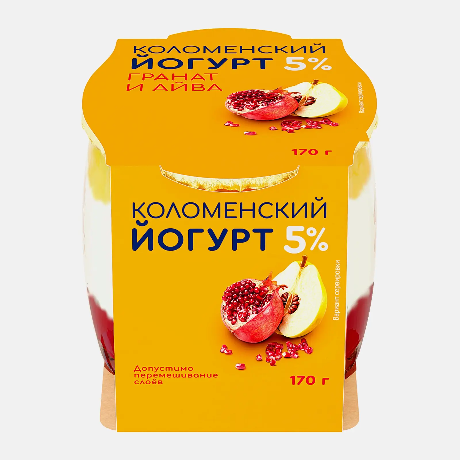 Йогурт Коломенский гранат айва 5% 170г