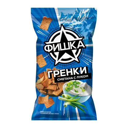 Изображение товара Гренки Фишка Альпийская сметана с луком 120г