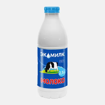 Молоко Экомилк пастеризованное 2.5% 900мл
