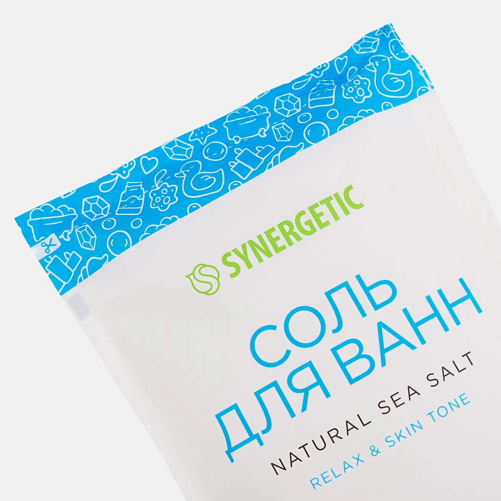Морская соль для ванн Бархатистая кожа Synergetic 1кг