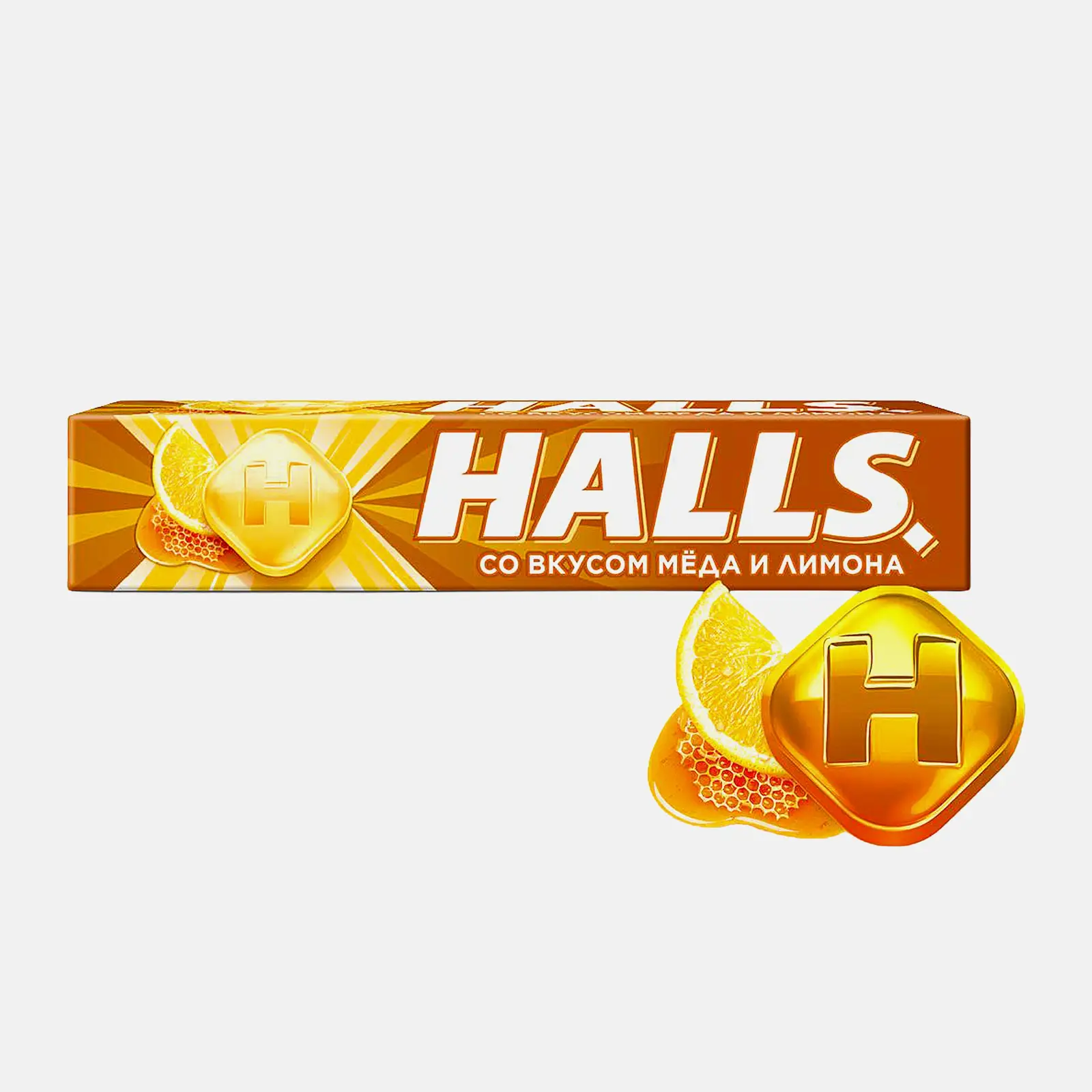 Изображение товара Карамель леденцовая Мед-лимон Halls 25г для снятия кашля и освежения дыхания