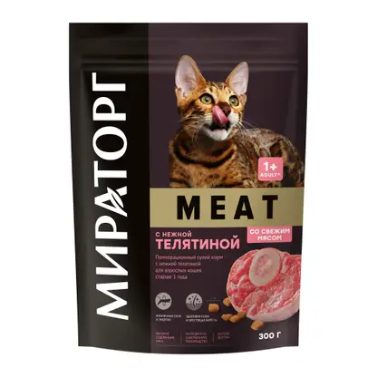 Изображение товара Сухой корм для кошек Мираторг Meat с нежной телятиной 300г
