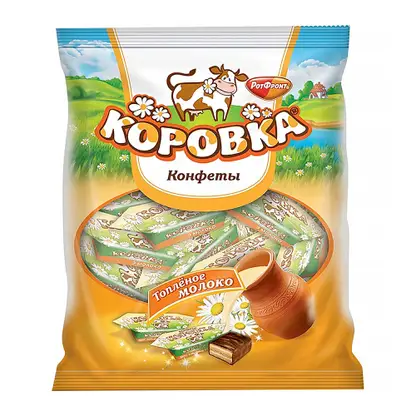 Изображение товара Конфеты Рот фронт Коровка топленое молоко 250г Изображение товара Конфеты Рот фронт Коровка топленое молоко 250г