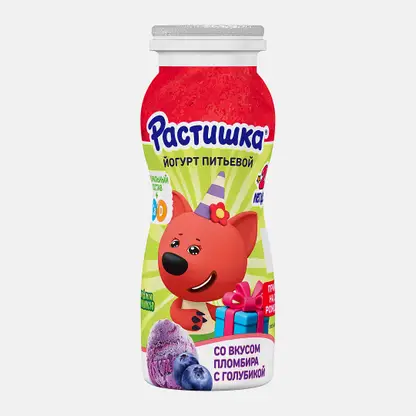 Йогурт Растишка питьевой пломбир голубика 1.6% 90г