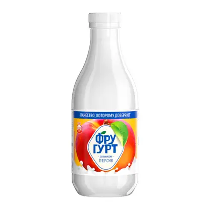 Изображение товара Напиток кисломолочный со вкусом персика на йогуртовой закваске Фругурт 1% 930г