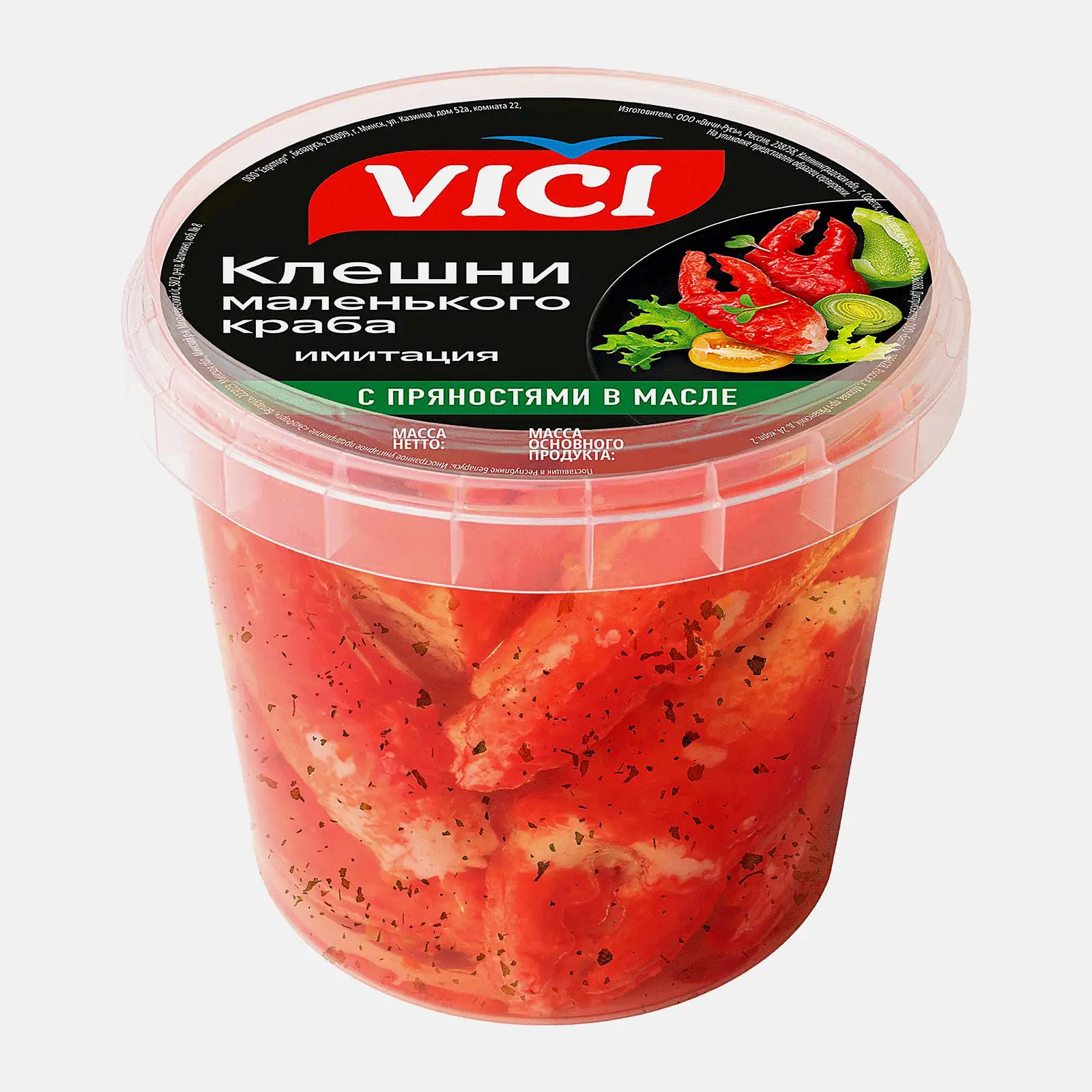 Клешни маленького краба Vici в чесночном масле имитация 360г