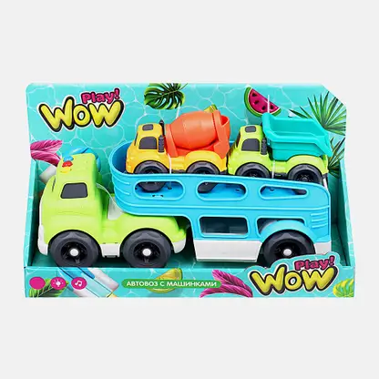 Игровой набор для песка автовоз с машинкой свет звук Wowplay!