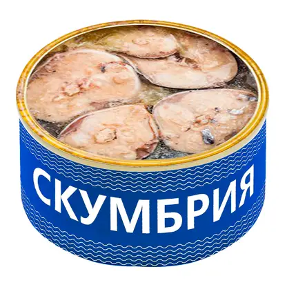 Изображение товара Скумбрия натуральная в масле 250г - вкусный консервированный морепродукт