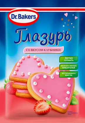 Глазурь Dr. Bakers со вкусом клубники 90г