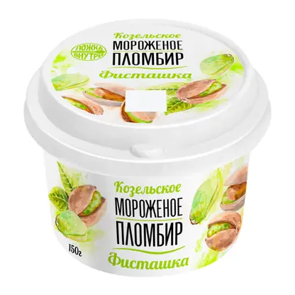Изображение товара Мороженое Козельское стаканчик с фруктовым наполнителем и фисташкой 125г
