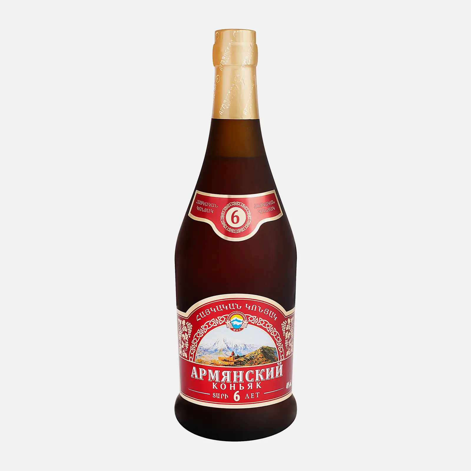 Изображение товара Коньяк Армянский 6 лет КВ 40 - крепкий и ароматный напиток 500мл