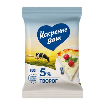 Изображение товара Творог Искренне Ваш 5% 180г
