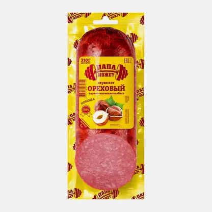 Сервелат Папа может Ореховый варено-копченый 310г