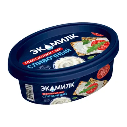 Изображение товара Сыр творожный Экомилк сливочный 60% 120г натуральный для бутербродов и закусок