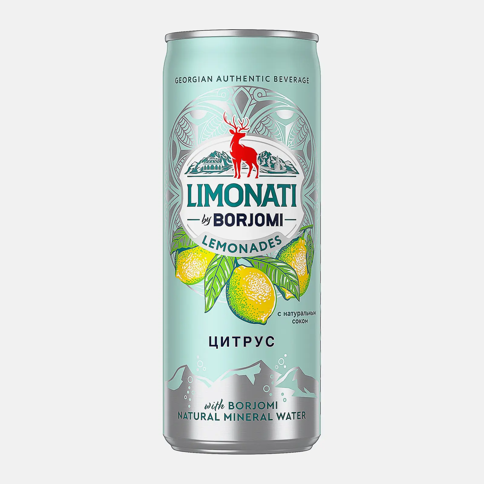 Изображение товара Газированный цитрусовый напиток Limonati By Borjomi 330мл в жестяной банке