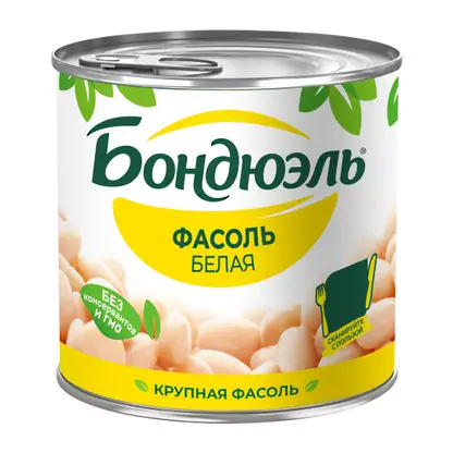 Изображение товара Консервированная белая фасоль Bonduelle 400г для салатов и гарниров