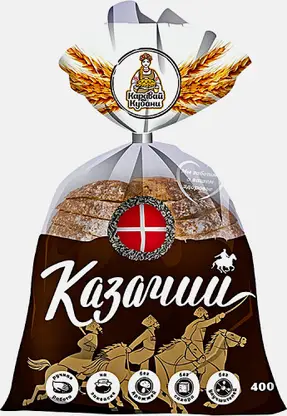 Хлеб Казачий бездрожжевой нарезанный Краснодарский хлебозавод №6 400г