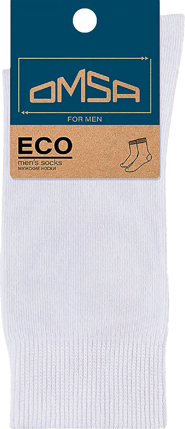 Изображение товара Мужские носки Omsa Eco белые 27-29 (41-44) комфорт и долговечность