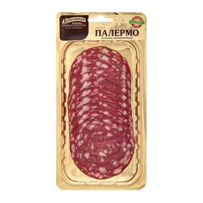 Изображение товара Колбаса Егорьевская Палермо сырокопченая нарезка 100г