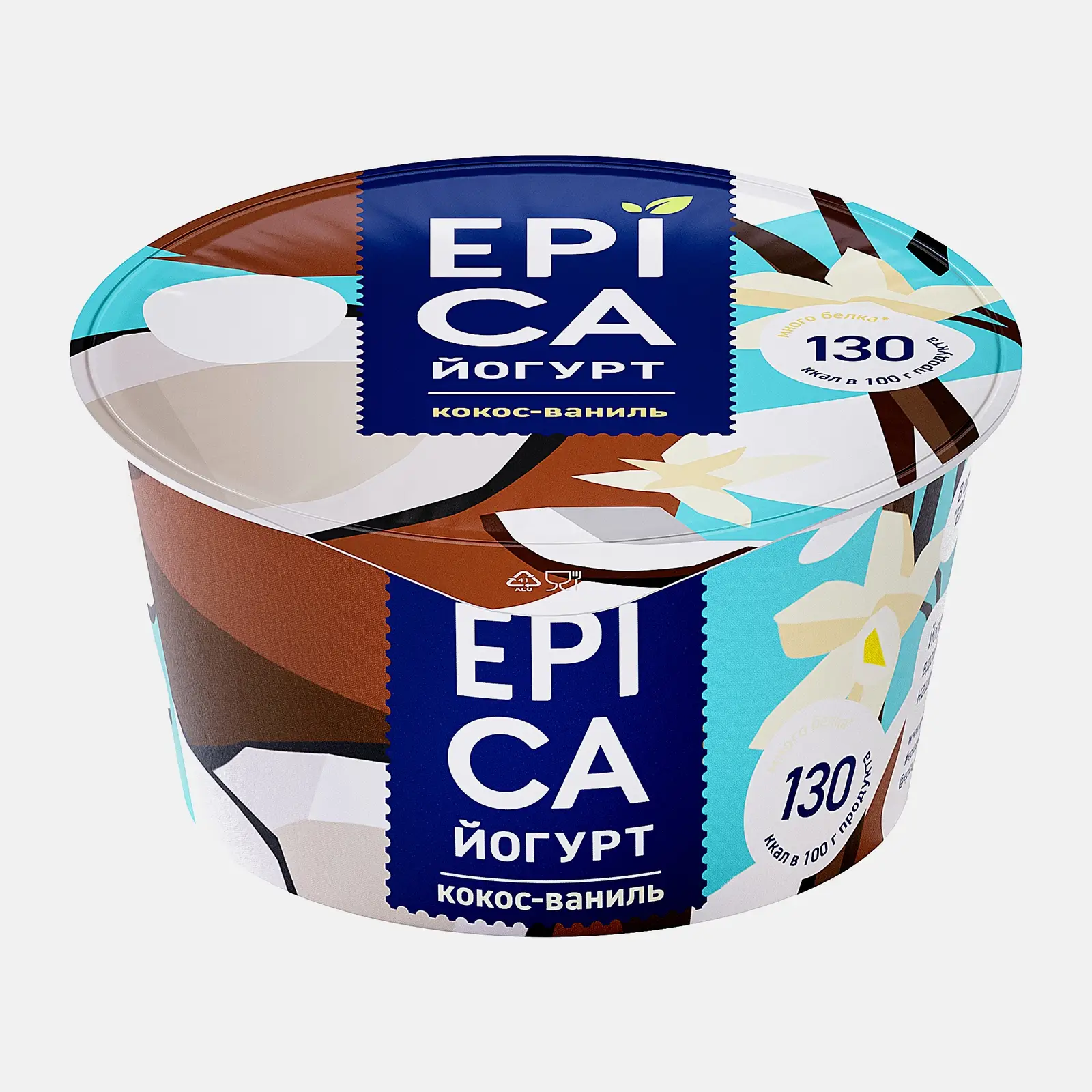 Йогурт Epica с кокосом и ванилью 6.3% 130г Йогурт Epica с кокосом и ванилью 6.3% 130г