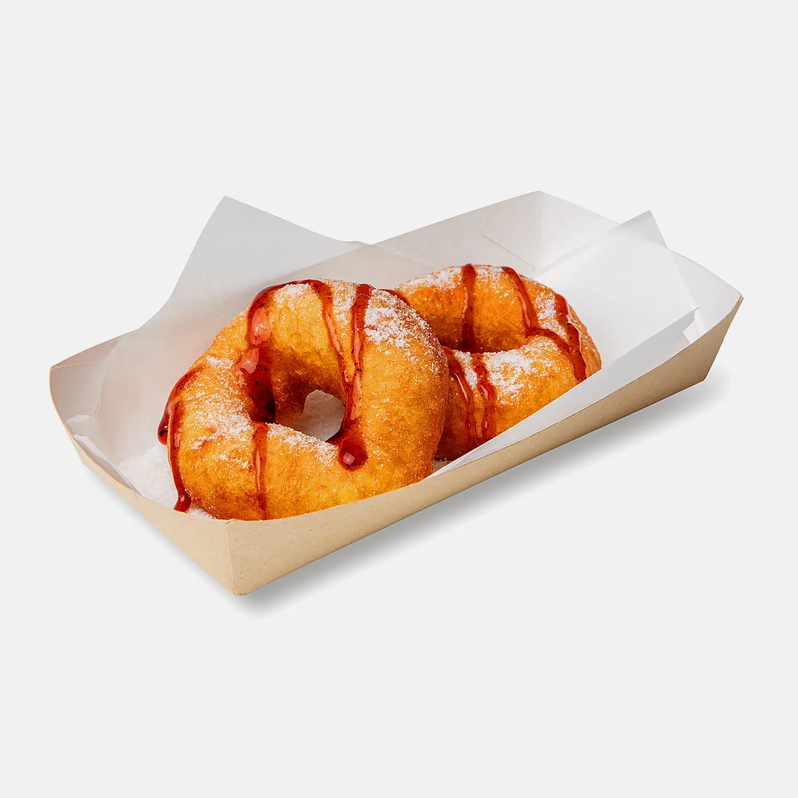 Изображение товара Пончики с клубничным топпингом 2шт 125г вкусное лакомство