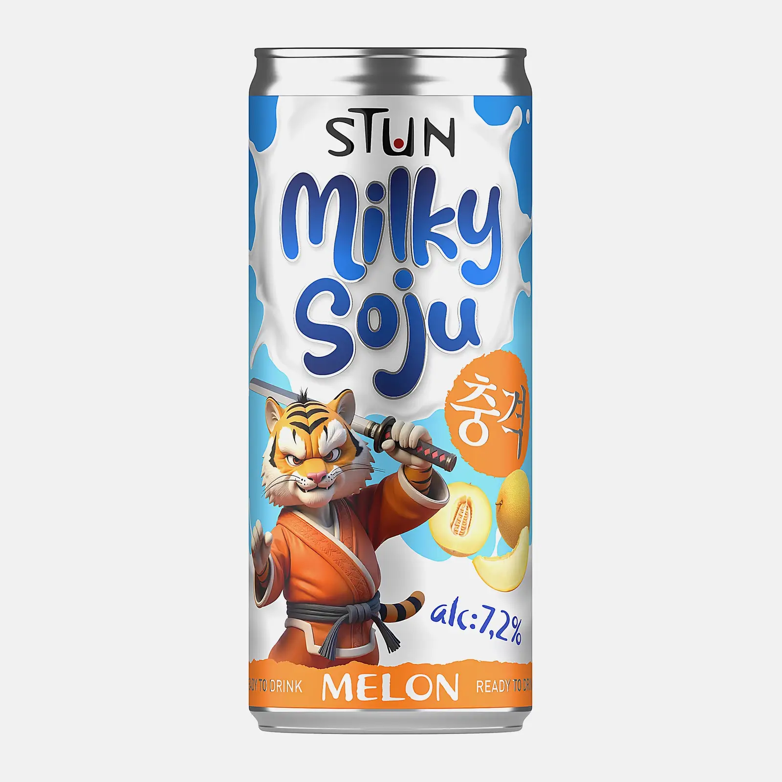 Газированный спиртной напиток со вкусом дыни Stun Milky Soju 7.2% 250мл