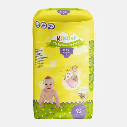 Подгузники-трусики Каспер 4 Maxi 7-18кг 72шт