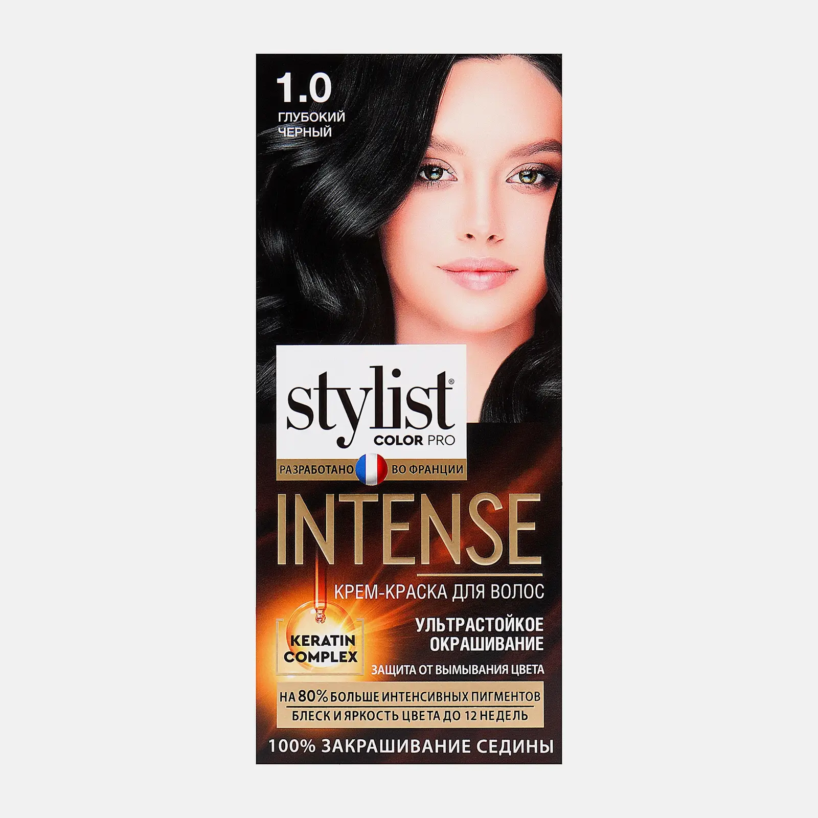 Крем-краска для волос Stylist Color Pro Intense 1.0 Глубокий черный 118мл