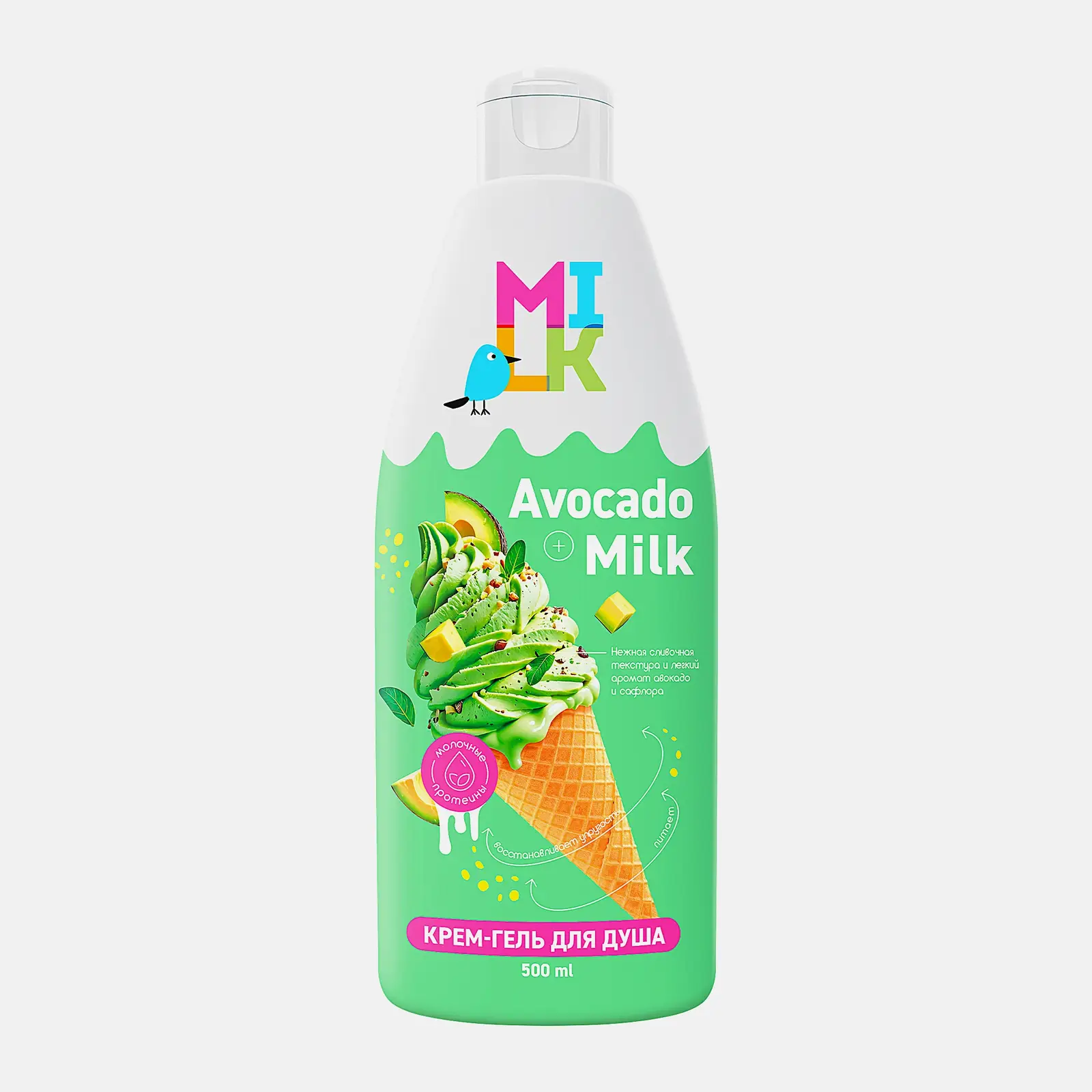 Крем-гель для душа Молоко и авокадо Milk 500мл