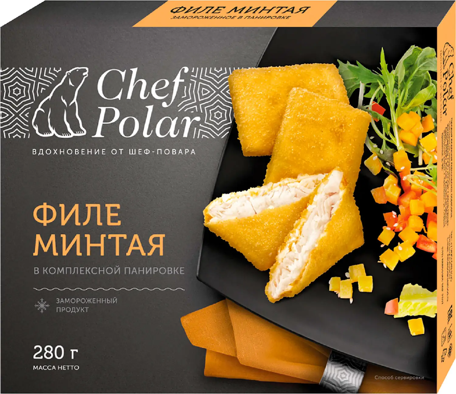 Филе минтая Chef Polar в панировке 280г — в каталоге на сайте сети Магнит |  Краснодар