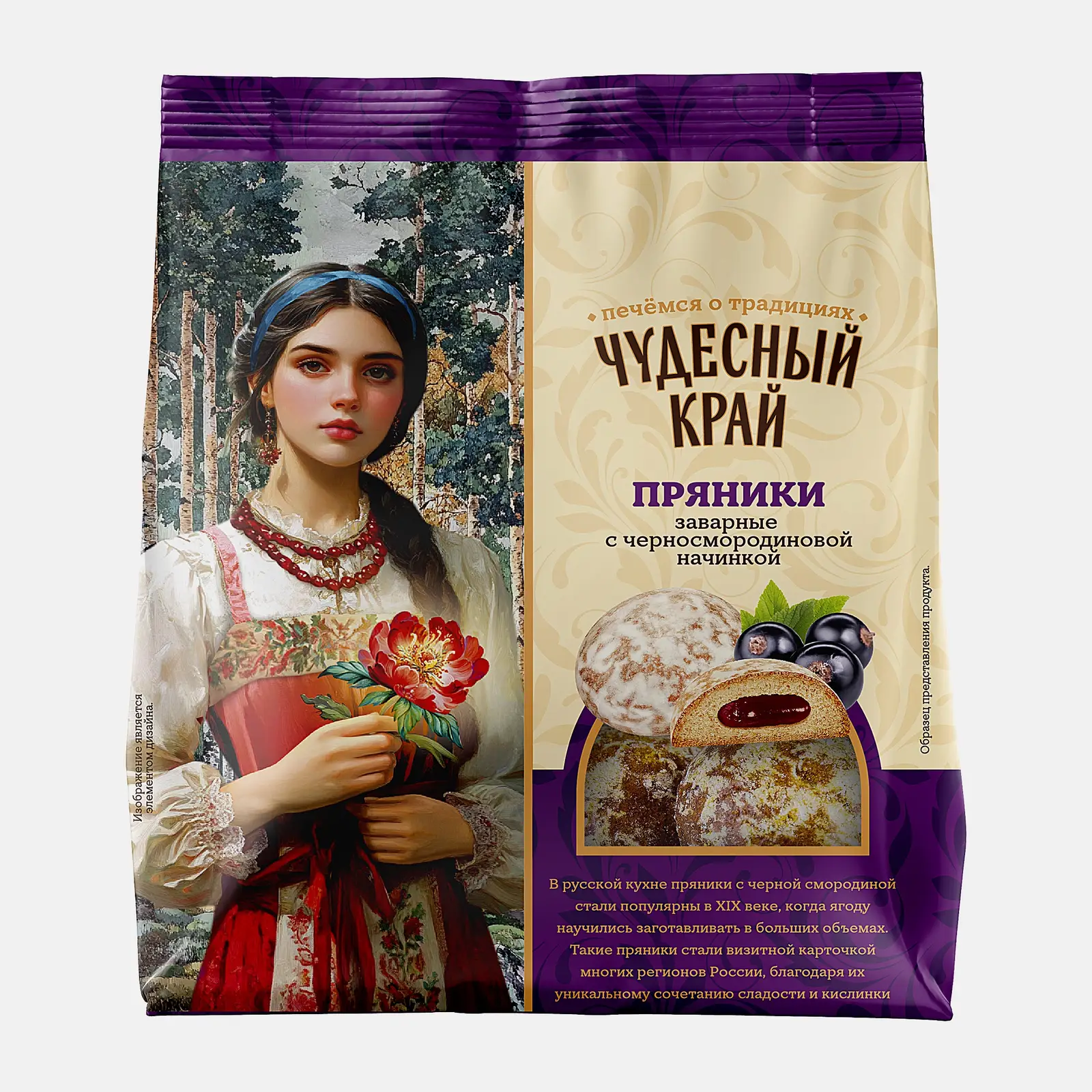 Изображение товара Пряники с черной смородиной Чудесный Край 300г натуральный вкус