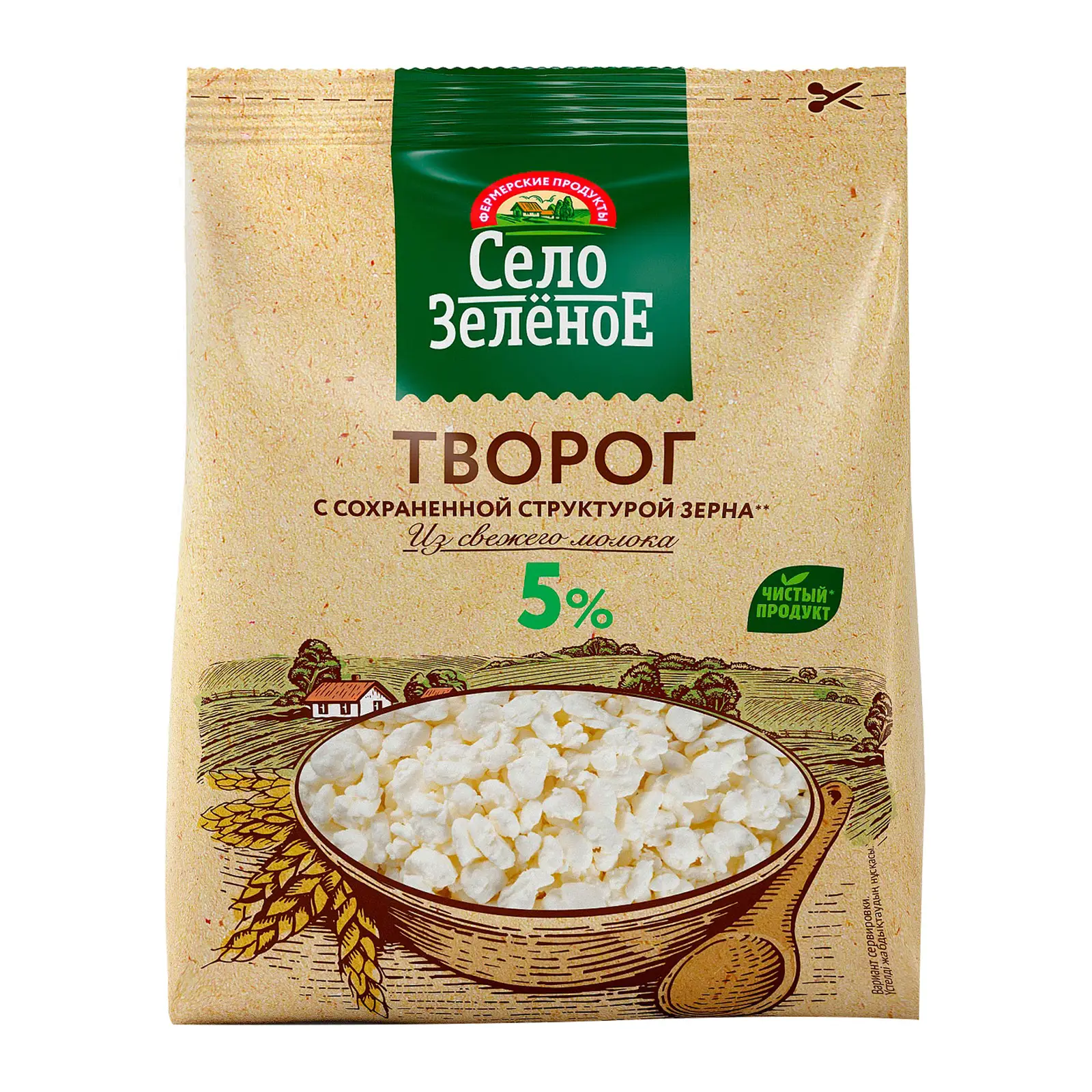 Изображение товара Творог Село Зеленое 5% 300г