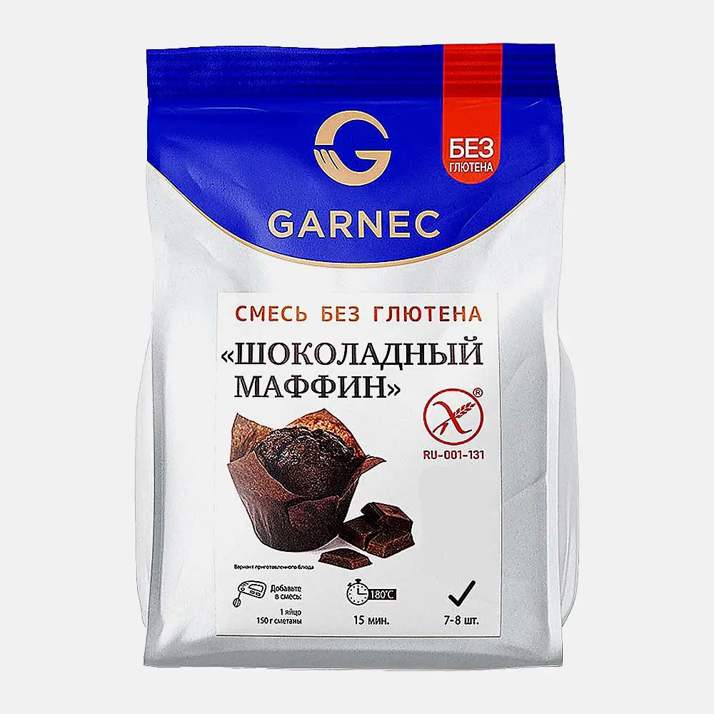 Смесь Шоколадный маффин без глютена Garnec 200г Смесь Шоколадный маффин без глютена Garnec 200г