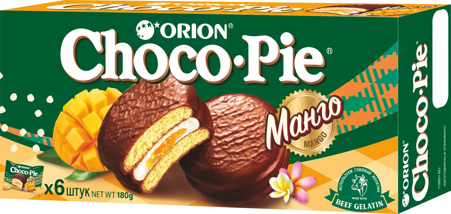 Печенье Choco Pie Манго 180г — в каталоге на сайте сети Магнит | Краснодар