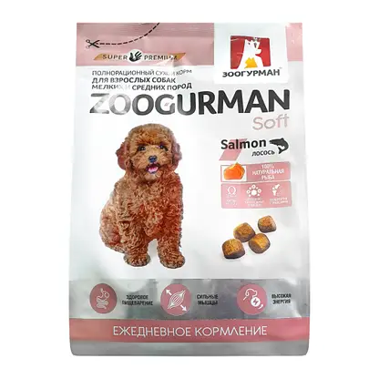 Изображение товара Сухой корм для собак малых пород Soft Лосось Zoogurman 1.2кг