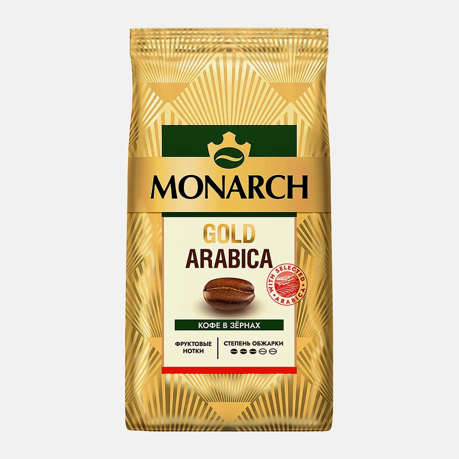 Изображение товара Кофе в зернах Monarch Gold Arabica натуральный жареный 200г