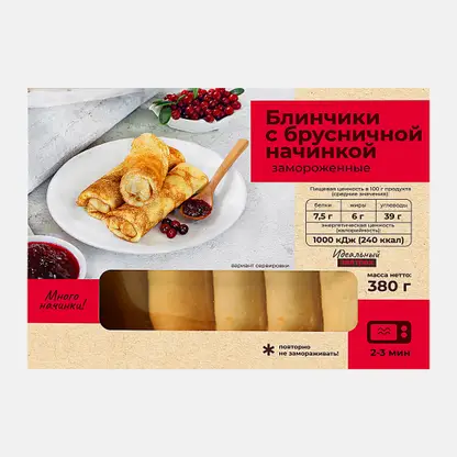 Блинчики с брусничной начинкой 380г