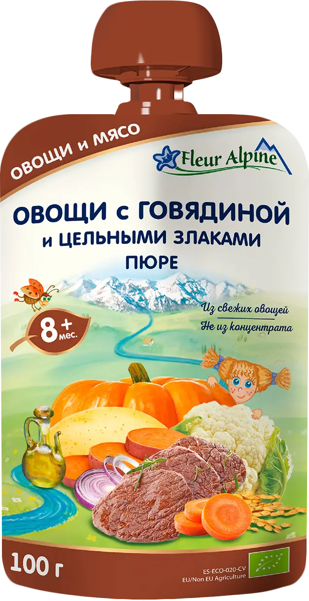 Изображение товара Пюре Fleur Alpine говядина овощи злаки с 8 месяцев 100г