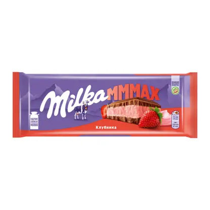 Изображение товара Шоколад молочный со вкусом клубники Milka Mmmax 253г