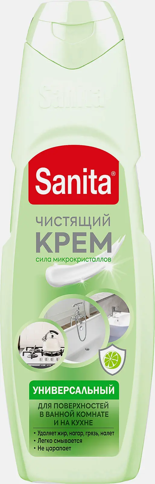 Изображение товара Универсальный крем Sanita Зеленый чай лайм 600 г для уборки поверхностей
