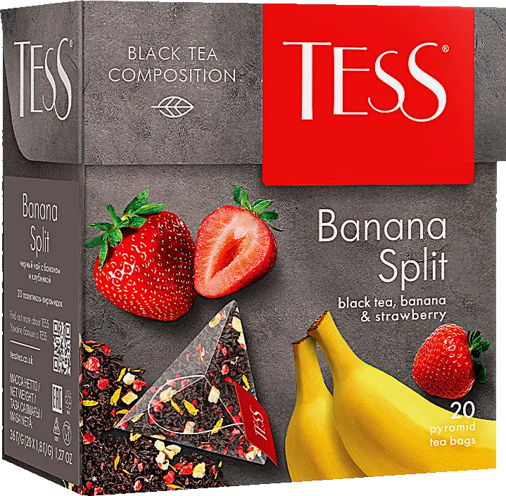 Чай черный Tess Banana Split с ароматом клубники и банана 20пак - фото 2