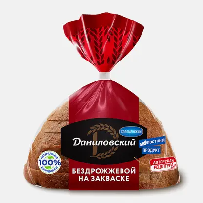 Хлеб Даниловский бездрожжевой ржано-пшеничный нарезанный 350г