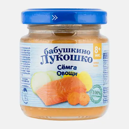 Рагу Бабушкино Лукошко из семги с овощами с 8 месяцев 100г