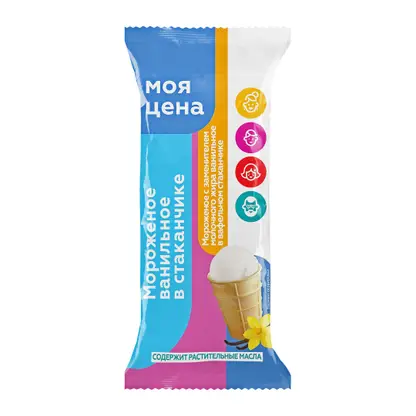 Изображение товара Мороженое Моя цена Ванильное в стаканчике 70г
