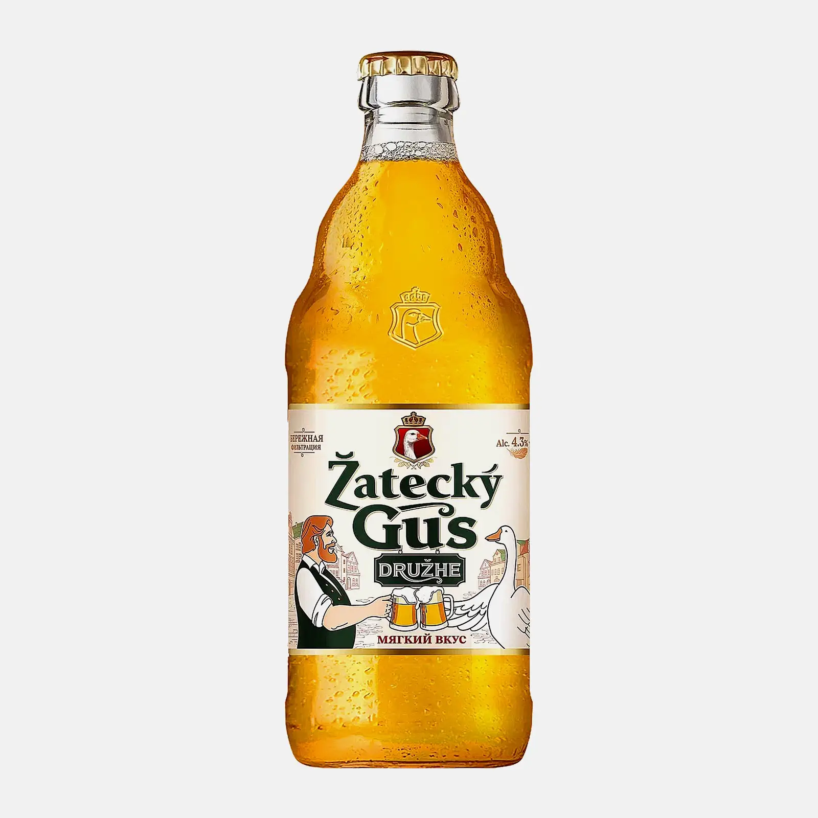 Изображение товара Пиво Zatecky Gus Druzhe светлое 450 мл 4.3% фильтрованное пастеризованное