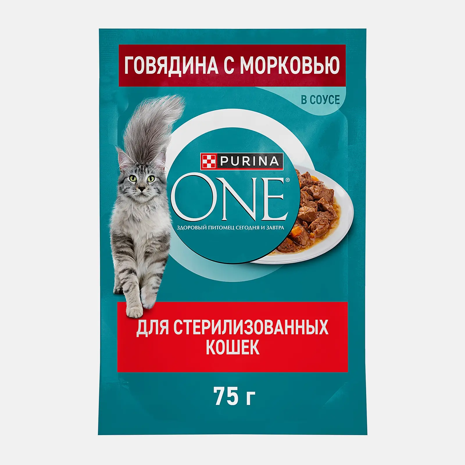 Изображение товара Влажный корм для стерилизованных кошек Purina One Говядина 75г