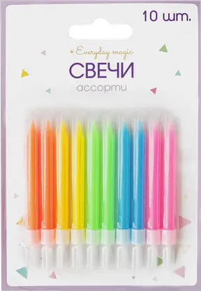 Свечи для торта Party 6.5см 10шт