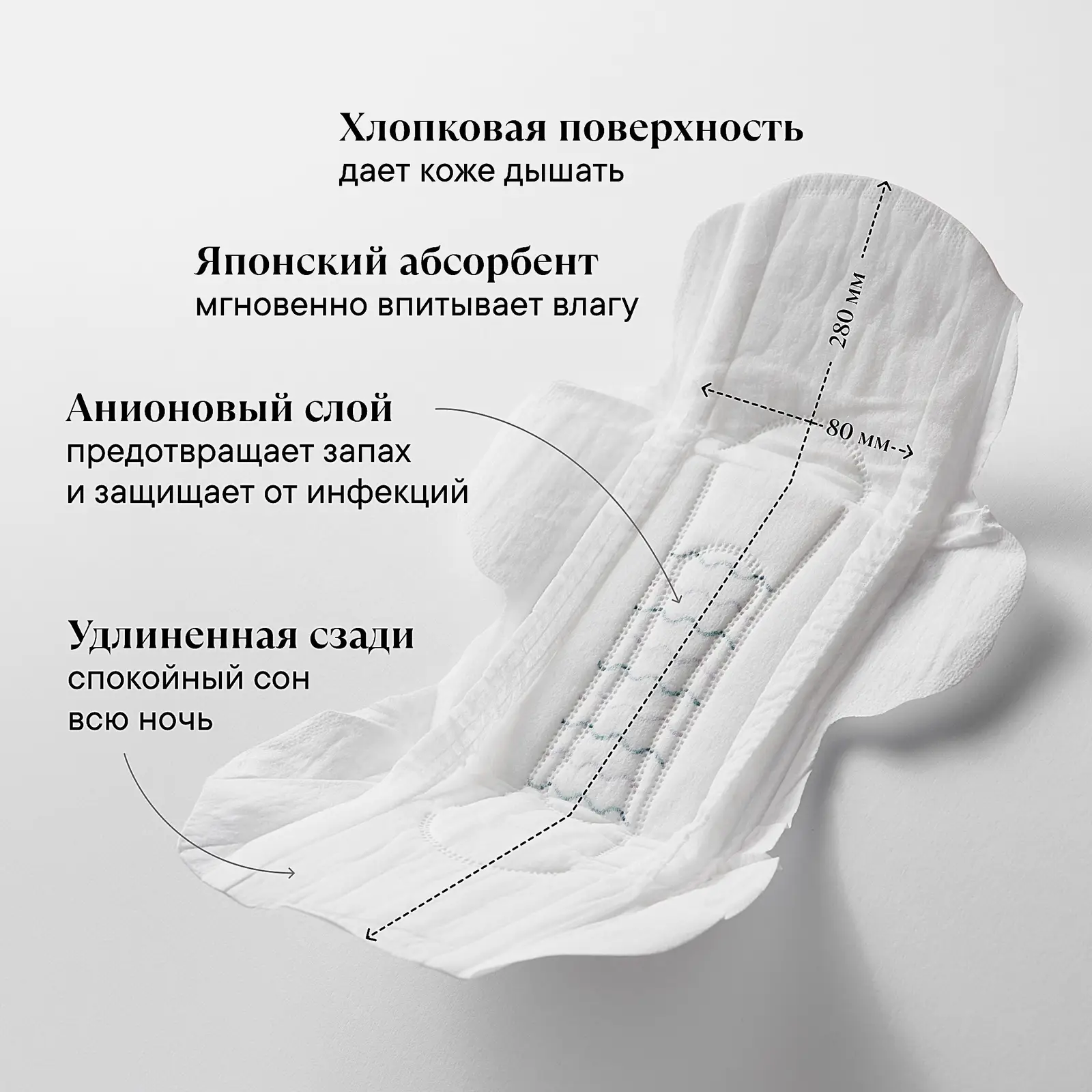 Прокладки женские Yioiy ночные 8шт