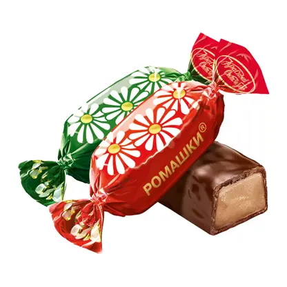 Изображение товара Молочные конфеты Красный Октябрь Ромашки с вкусом крем-брюле